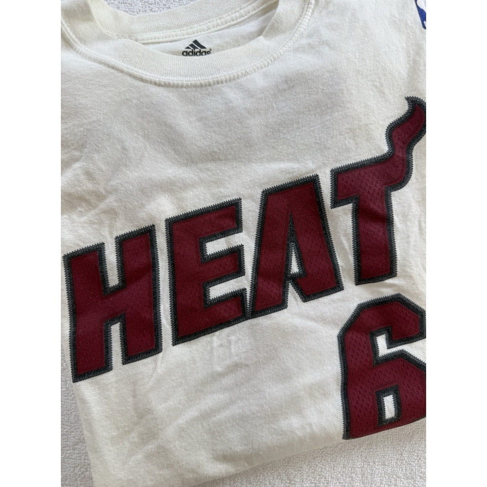 Adidas LEBRON JAMES GAME TIME Miami Heat T Shirt-jersey Basketball Top Men sz S